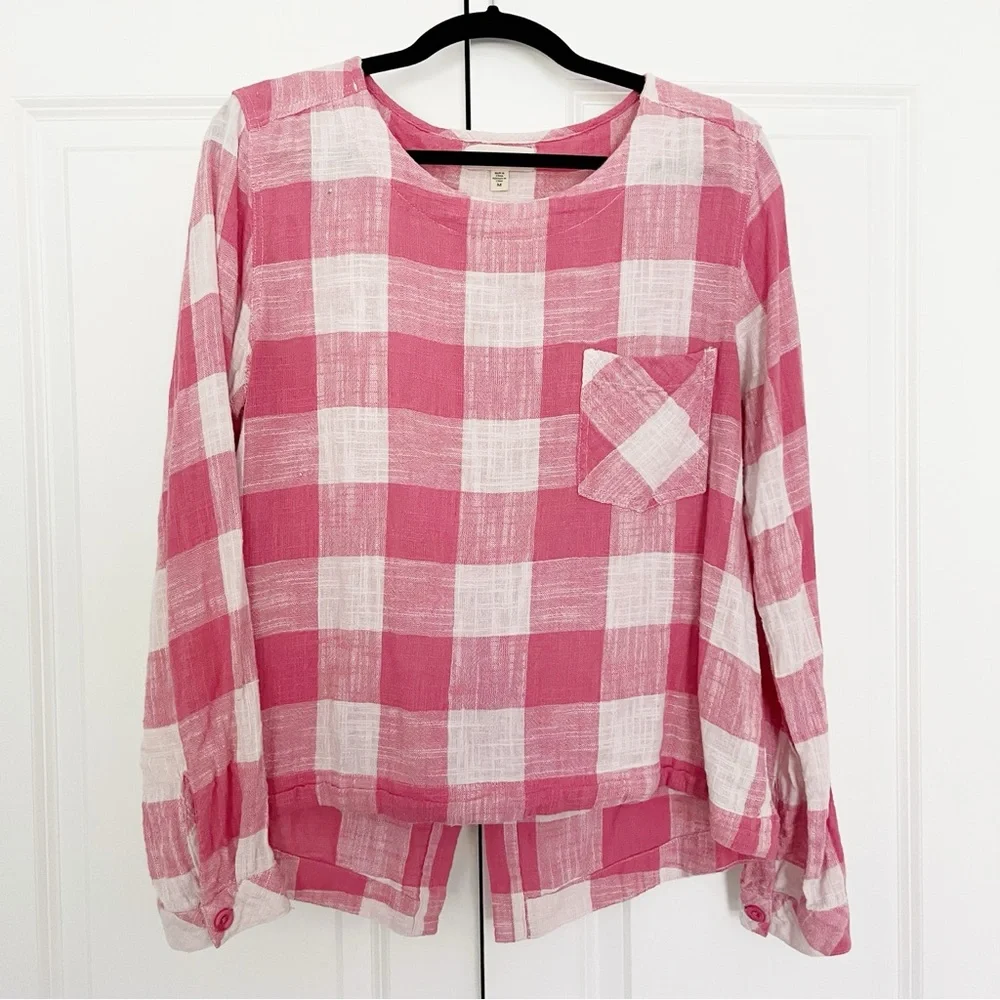 Cloth & Stone Pink Gingham Top - Picture 4 of 12